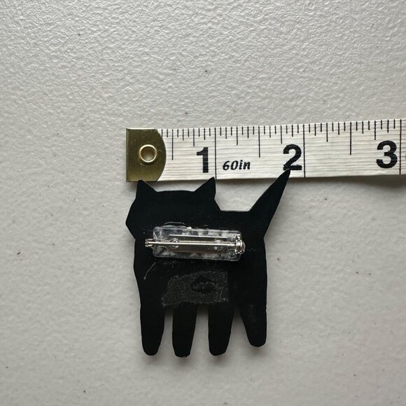 Handcrafted Cat Lady Brooch Colorful Rhinestone Geometric Design Pin Art to Wear - Picture 2 of 5